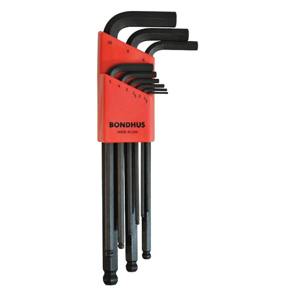 Bondhus Ball End L-Wrench Key 9-Pieces Set, 1.50-I