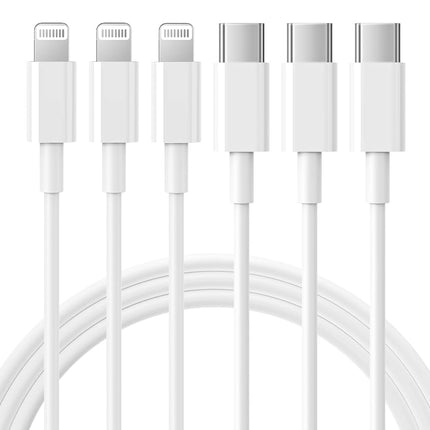 RCTech USB C to Lightning Cable 3Pack 1.8M [MFi Ce