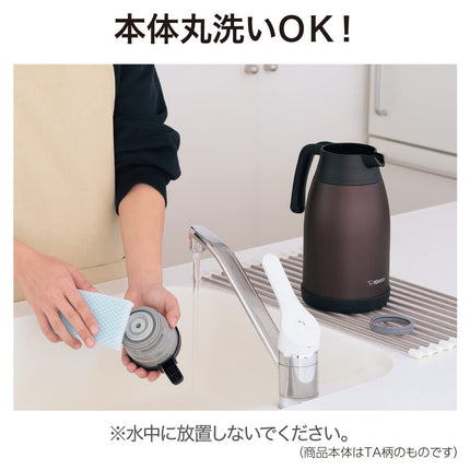 Zojirushi SH-RA19TA Stainless Steel Vacuum Carafe, 1.9 L, Brown