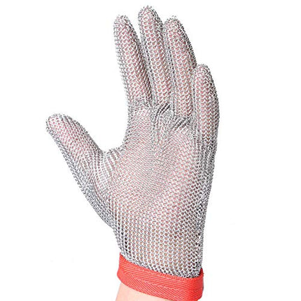 ThreeH Cut Resistant Gloves Stainless Steel Mesh Gloves for Butchers,Restaurant Work,Meat Processing,Slicing,Chopping GL08 XL(One piece)