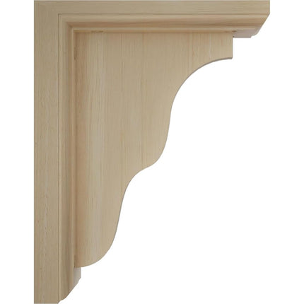 Ekena Millwork BKT03X07X09HARW 3 1/2" W x 7" D x 9" H Hamilton Traditional Bracket, Rubberwood, Rubber Wood