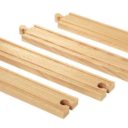 BRIO Long Straights Wooden Train Track for Kids Age 3 Years Up - Compatible with all BRIO Railway Sets & Accessories