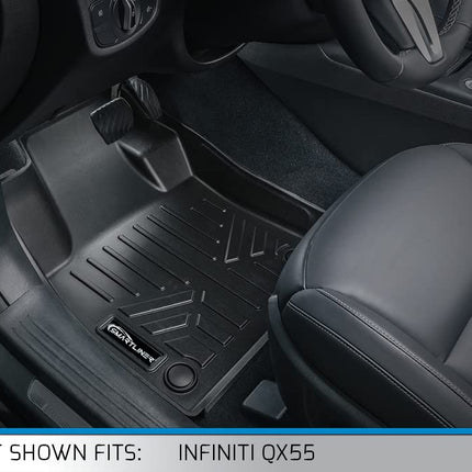 SMARTLINER Tapis de Sol Noir toutes Saisons sur Mesure pour 2 Rangées, Compatible avec Infiniti QX55 2022-2023 / Infiniti QX50 2019-2020