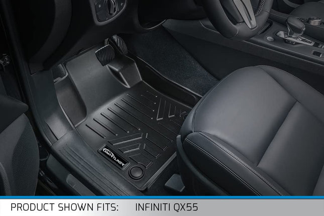 SMARTLINER Tapis de Sol Noir toutes Saisons sur Mesure pour 2 Rangées, Compatible avec Infiniti QX55 2022-2023 / Infiniti QX50 2019-2020