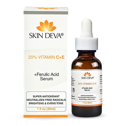20% Vitamin C & E Plus Ferulic Acid Serum Rejuvenates Skin to Fresh & Beautiful w/Super Antioxidant That Powerfully Neutralizes Free Radicals to Brighten Skin
