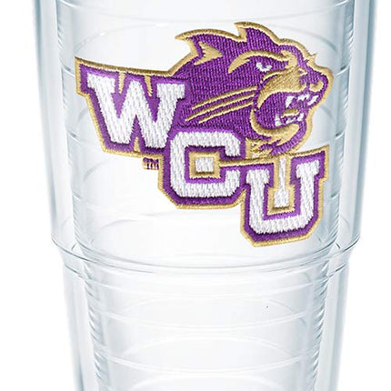 Tervis Western Carolina University Emblem Individual Tumbler with Royal Purple Lid, 24 oz, Clear
