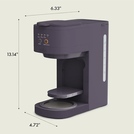 bella VersaBrew 2-in1 Coffee Maker, Fits-anywhere Kitchenware, Brew 3 Sizes Carafes & Single Serve Cups, Dishwasher Safe Reusable Filter & Filter Holder, Iced Coffee Function, 60oz Tank, Plum