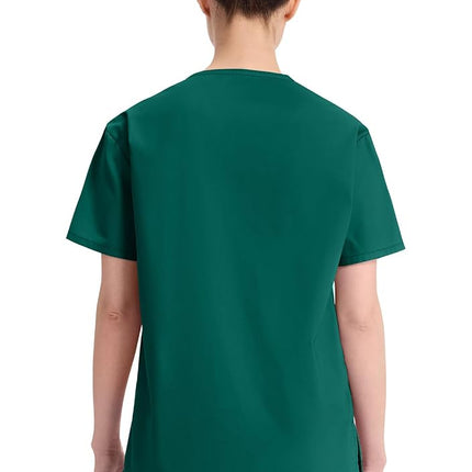 Dickies EDS Signature Scrubs for Women, V-Neck Womens Tops in Soft Brushed Poplin 86706, Hunter, XXL Plus