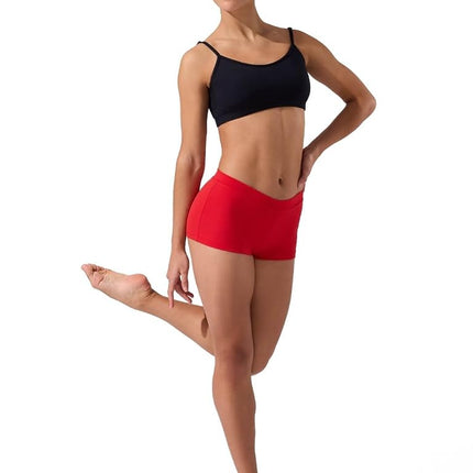Shorts taille basse coupe garçonne Capezio, Rouge, Medium