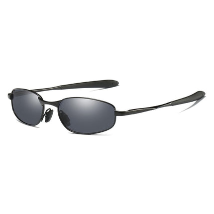 Lunettes de soleil polarisées ZHILE, petite taille, monture rectangulaire en métal pour hommes et femmes, protection UV400, noir, S