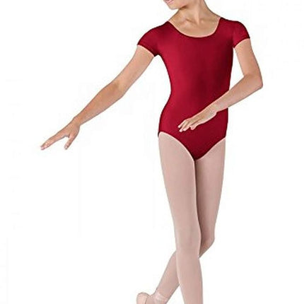 Maillot de manga corta Bloch Dance Girls Dujour Microlux, rojo, talla 12
