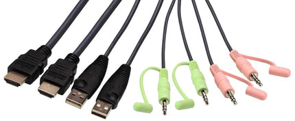 ATEN 2-Port USB 4K HDMI Cable KVM Switch with Remote Port Selector CS22H (up to 4096 x 2160 @ 60Hz, HDCP 2.2) For Windows, Mac, Linux - One KVM console controls two USB HDMI computers
