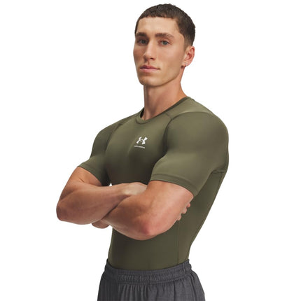 Under Armour Heat Gear Compression Short Sleeve T-Shirt - Marine OD Green / / White - XL