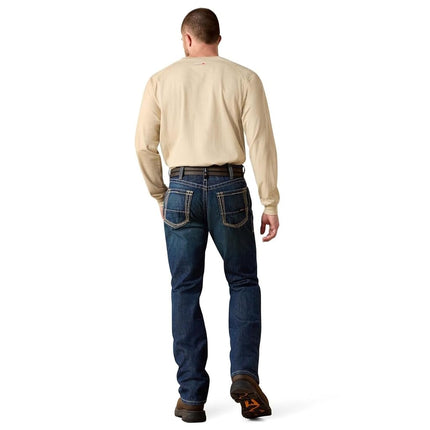 Ariat Men's Flame Resistant M4 Low Rise Boot Cut Jean, Shale, 42W x 36L