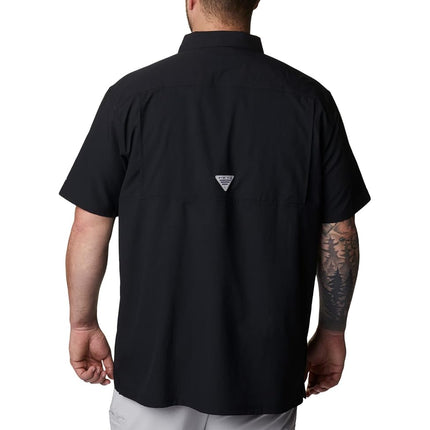 Columbia Men's Slack Tide Camp Shirt, Short Sleeve Shirt, Black, Small
