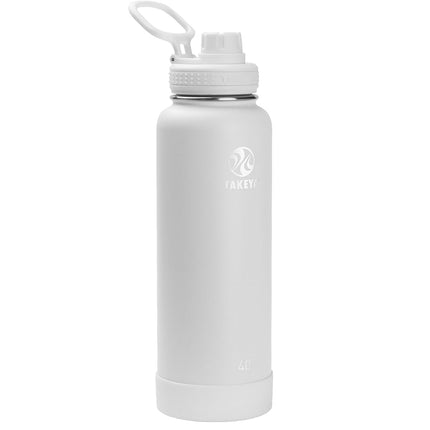 Takeya 51002 Actives Insulated Stainless Steel Water Bottle with Spout Lid, 18/8 Food Grade, Arctic