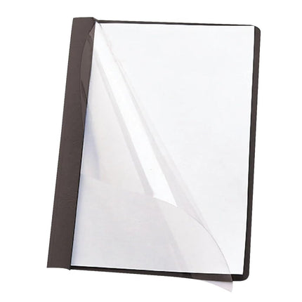 Smead Clear Front Report Cover, Three Double Tang Side Fasteners, 1/2" Capacity, Letter Size, Black, 25 per Box (87453)