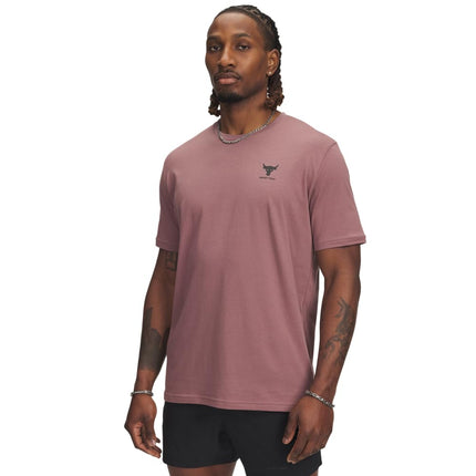 Under Armour Hommes Project Rock Simple Branded T-shirt à manches courtes, (651) Maroon Mist / / Noir, XXL