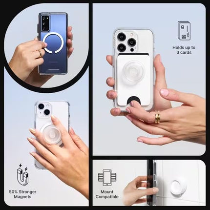 PopSockets Phone Grip for MagSafe with Kickstand, Magnetic Stand, Swappable Top, Secure Hold for iPhone MagSafe Cases, Phone & Tablet Grip - Enamel Luna Moth