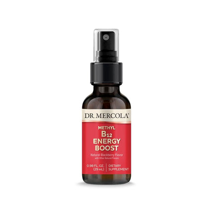 Dr. Mercola Methyl B12 Energy Boost Spray, 0.98 Fl. Oz. (29 mL), 39 Servings, 1,000 mcg Per Serving, Dietary Supplement, Non-GMO