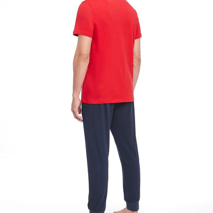 Tommy Hilfiger Men's Flag V Neck Tee, Mahogany, Medium