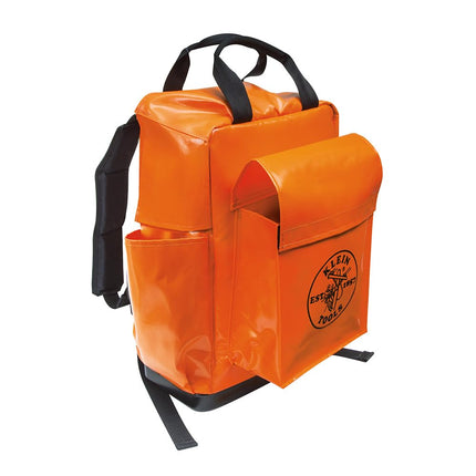 Klein Tools 5185ORA Tool Bag Backpack, Lineman Bac