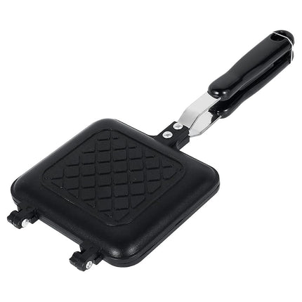 Abizarch Grilled Sandwich Maker, Camping Toastie Maker, Stove top Panini Press Pan with Non-Stick Plates, Double Sided Hot Toasted Sandwich Maker Breakfast Frying Pan for Outdoors Camp Home Kitchen