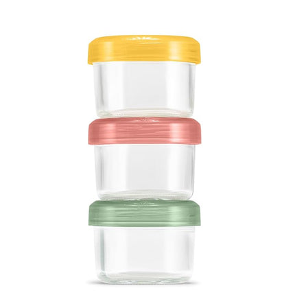 Ello Color Lock Reusable Glass Spice Containers wi