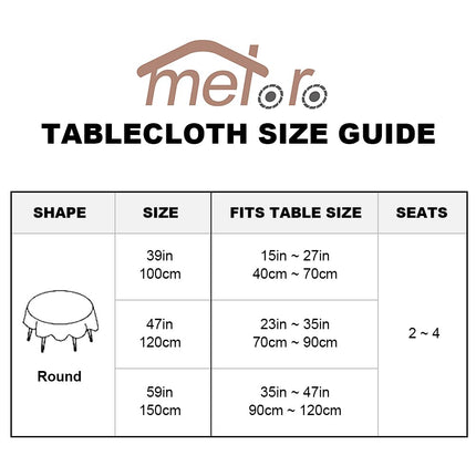 Meioro Round Tablecloth Stripe Tassel Table Cloth Cotton Linen Dust-Proof Table Cover for Dining, Parties, Holiday Indoor Outdoor Use (Blue/White Stripes, 39 Inch)