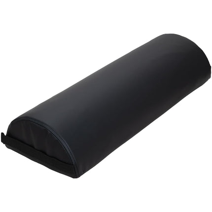 ForPro Premium Jumbo Half-Round Bolster Pillow for Massage and Yoga, Oil and Stain-Resistant, 9”W x 4.5" H x 26”L, Black, Black, 9” W x 4.5" H x 26” L
