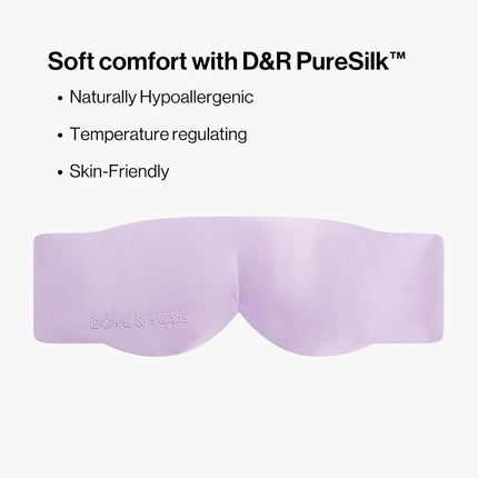 Dore & Rose — Mulberry Silk Sleep Mask for Women & Men, 3D Contour Blackout with cups, Pure Silk Eye Masks for Sleep, Travel Night - Eye Cover, Sleeping Mask, Sleepmask, Eyemask, Pods, Lash Extensions