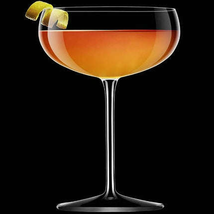 Luigi Bormioli - Talismano - Old Martini Crystal Glasses - Dishwasher Safe - Made in Italy - Set of 4, 300ml, Silver