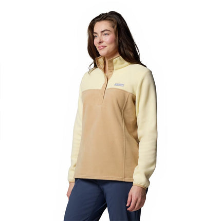 Columbia Women's Benton Springs Half Snap Pull Over Ii, Canoe/Lemon Wash, 1x
