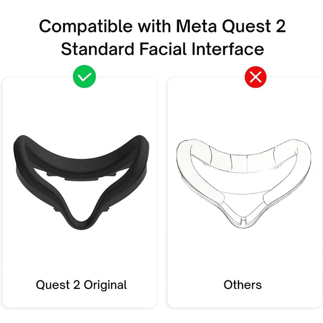AMZDM Face Pad Cover for Oculus Quest 2 with Lens Covers Protectors Washable VR Silicone Covers for Meta Quest 2 VR Accessories