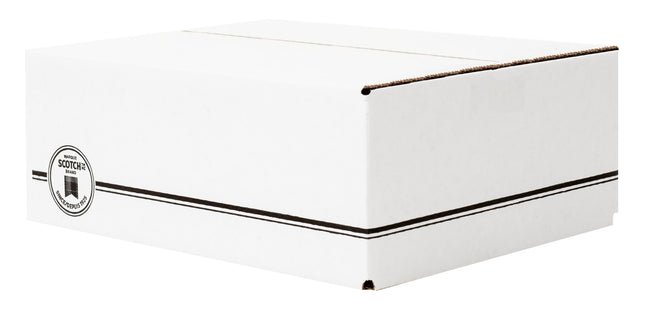 Scotch Mailing Box, For Shipping, Movcing, and Storage, 9.5 in x 6 in x 3.75 in, White, 12-Pack