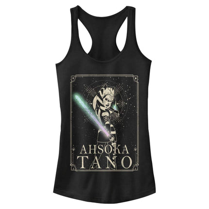 STAR WARS Débardeur dos nageur galbé Ahsoka Clone Wars Céleste pour femme, Noir, XX-Large