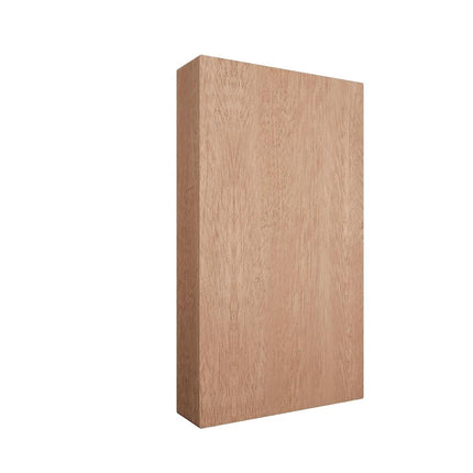 3 3/4"W x 6 1/2"H x 1"P Americraft Solid Hardwood Stain Grade Smooth Plinth Block with Squared Edge, Sapele