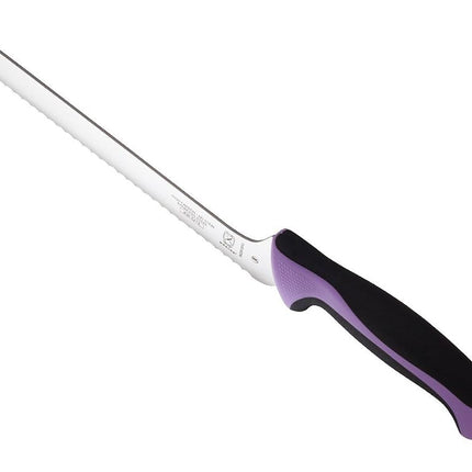 Mercer Culinary Millennia 8-Inch Offset Wavy Edge Bread/Sandwich Knife, Purple