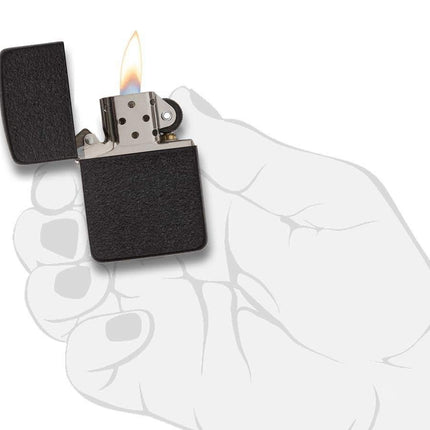 Zippo Crackle Lighter, Replica Black