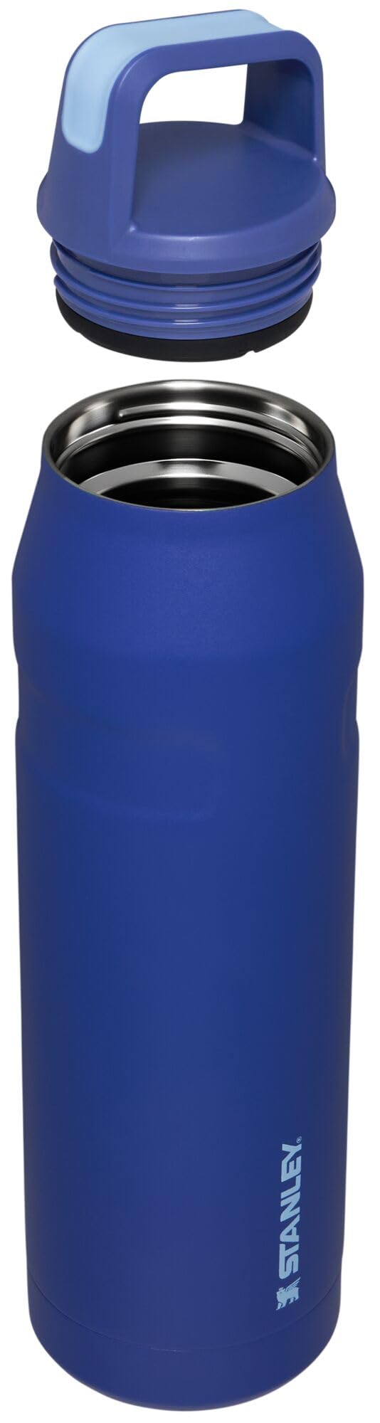 Stanley IceFlow Cap and Carry Water Bottle 36 oz | Wide Mouth Twist Lid | Lightweight and Leakproof for Travel and Sports | Insulated Stainless Steel | BPA-Free | Lapis