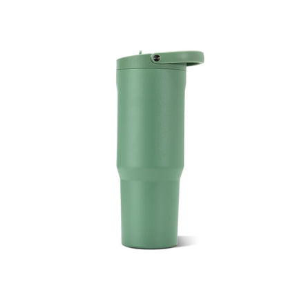 HydroJug Sport - Stainless Steel Tumbler with Straw, Vacuum Insulated, 32oz Leakproof Water Bottle, Ergonomic Design, Reusable, Dishwasher Safe, Rubber Base, Durable for Gym or Outdoors, Sage