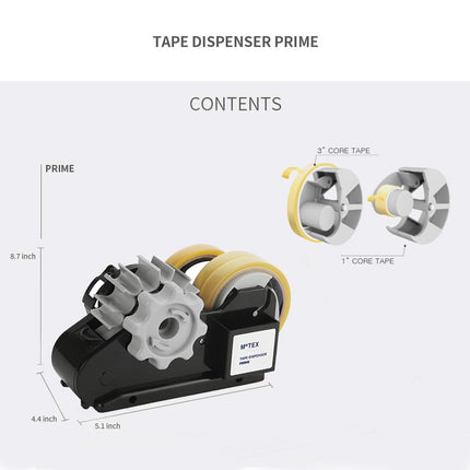 MoTEX Prime Heat Tape Dispenser - 1' & 3' Core, Semi-Automatic, Plastic & Resin, Heat Transfer Tape Dispenser, MX-PRIME