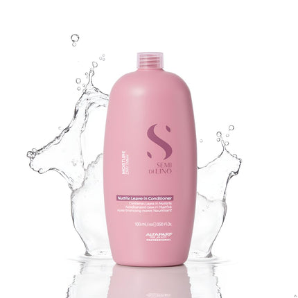 Alfaparf Milano Semi di Lino Moisture Nutritive Leave-In Conditioner - Promoting Glossy, Silky Radiance - Softens, Nourishes and Protects - 33.79 oz
