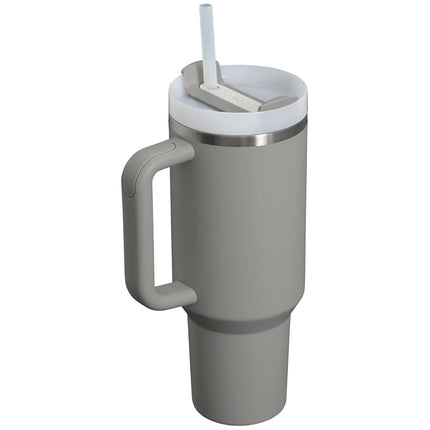 STANLEY Quencher H2.0 FlowState Stainless Steel Vacuum Insulated Tumbler with Lid and Straw for Water, Iced Tea or Coffee, Smoothie and More, Ash, 40oz