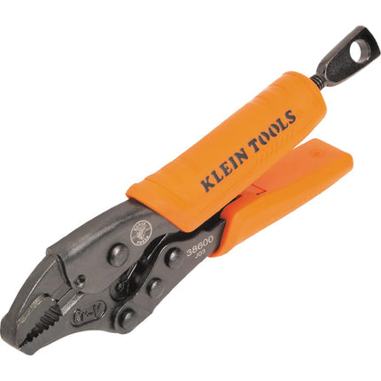 Klein Tools 38600 Curved Jaw Locking Pliers with Quick Release Handles, Intuitive Thumb Knob, High Torque, Mole Grips for Clamping and Gripping, 5-Inch