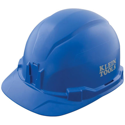 Klein Tools 60248 Hard Hat, Non-Vented Cap Style, Padded, Self-Wicking Odor-Resistant Sweatband, Tested up to 20kV, Blue