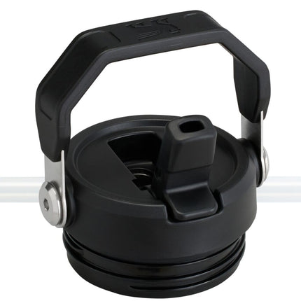 Stanley IceFlow Flip Straw 2.0 - Botella de agua de 24 oz | Pajita incorporada con boca ancha | Ligera y a prueba de fugas | Acero inoxidable aislado | Sin BPA | Negro 2.0