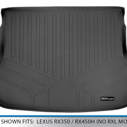 SMARTLINER All Weather Custom Fit Cargo Trunk Liner Floor Mat Black for 2013-2019 Lexus RX350 / RX450h (No RXL Models)