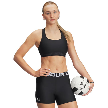 Soutien-gorge de sport à dos croisé Under Armour pour femme, maintien moyen, noir (001)/gris jet, très très grand