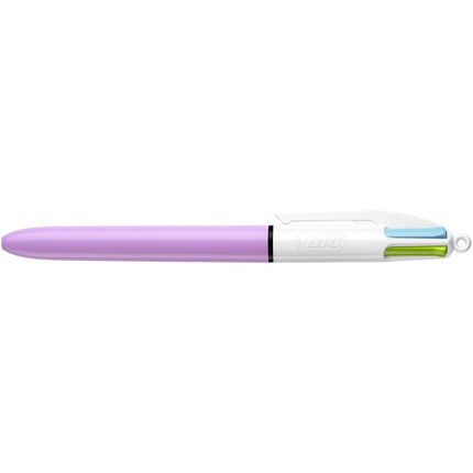 BIC 4-Color Grip Ballpoint Pen, Blue Barrel, Medium Point (1.0mm), Assorted Inks, 3-Count